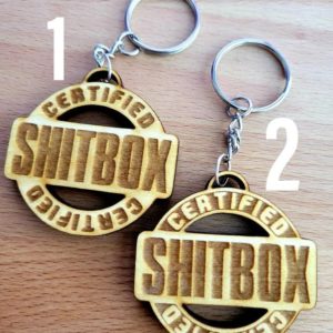 Certified Shitbox Keychain | Engraved Wood | Double Sided