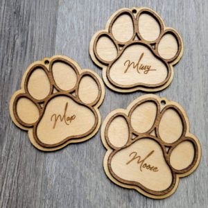 Personalized Custom Paw Print Christmas Ornament