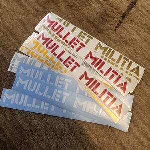 Mullet Militia Decals - 9.25" Wide - Free Delivery - Multiple Colors